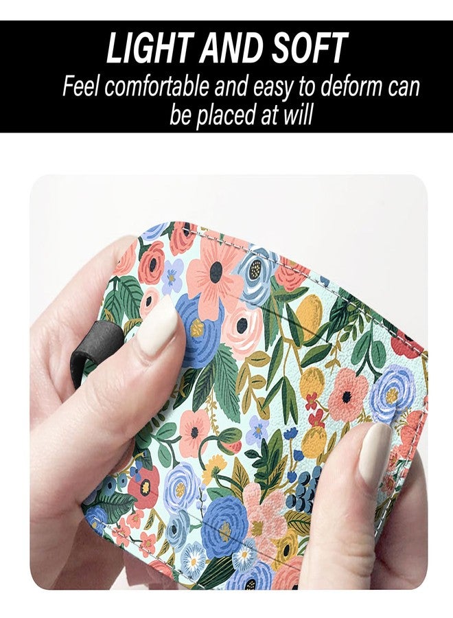 BHAHB 2 Pack Luggage Tag Luggage Tags PU Leather Suitcase Tags Aesthetic Cute Funny Travel Bag Labels for Women Girls-Flower Floral Pink Blue - Image 4